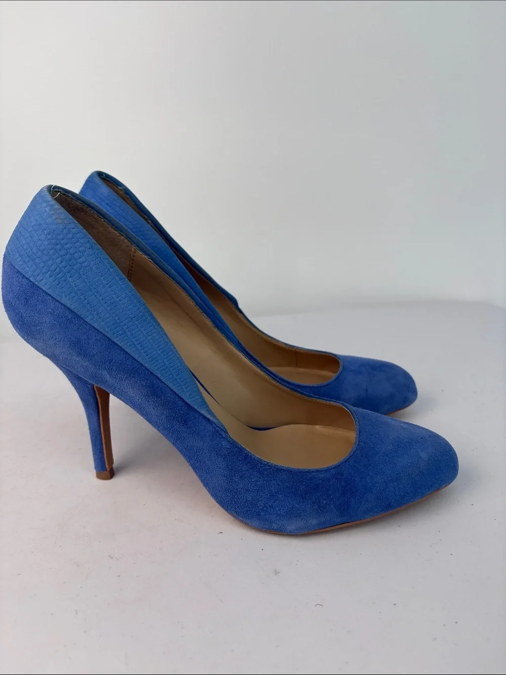 🐚 Steven By Steve Madden Blue Suede Pointed-Toe Stilettos p-distnt